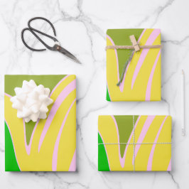 Verschlungene Farbwel-len mit sanften Kurven Geschenkpapier Set