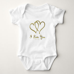 Verschlungene goldene Herzen Ich liebe dich Baby Strampler