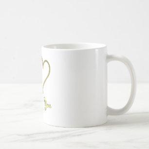 Verschlungene goldene Herzen Ich liebe Dich Kaffeetasse