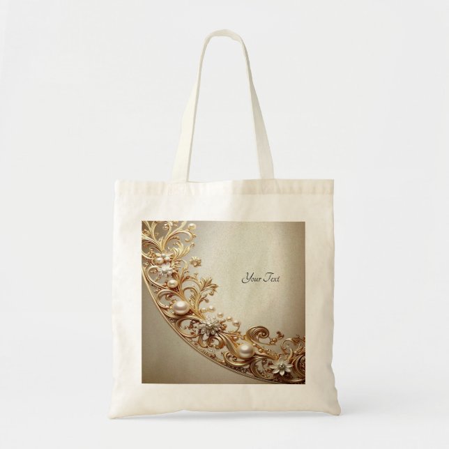 Verschlungene goldene Tote-Tasche Tragetasche (Vorne)