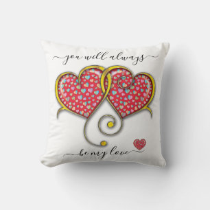 Verschlungene Herzen Benutzerdefinierte Elegante V Kissen