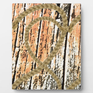 Verschlungene Herzen Liebesseil Herz Holz hölzern Fotoplatte