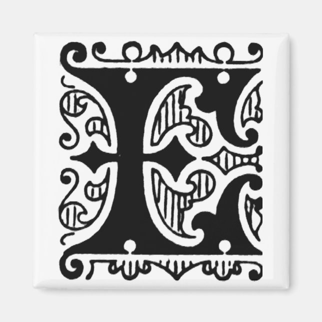 Verschlungene Monogramm 'E' - Magnet (Vorne)