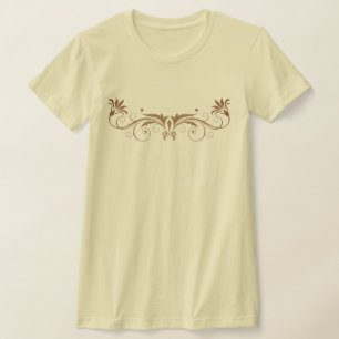 Verschlungene Verzierte Blumen-Trennwand-Swirbel-D T-Shirt