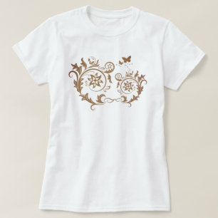 Verschlungene, verzierte florale Mandala-Spirale T-Shirt