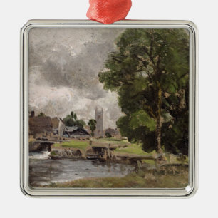Verschluss und Mühle John Constables Dedham Silbernes Ornament