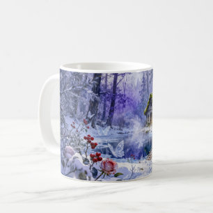 Verschneidertes, verzaubertes Waldhäuschen mit Brü Kaffeetasse
