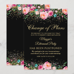 Verschobene Ankündigung Floral Renteneintrittsfeie