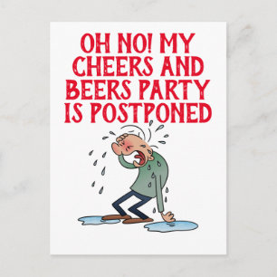 Verschobene Prost-und-Bier-Party-Absage Postkarte