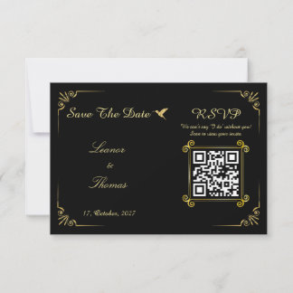 Verschönerte Goldrand-Klassische minimalistische H RSVP Karte