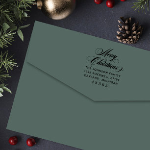 Verschönerte Weihnachtsadresse mit Schnörkel Permastempel