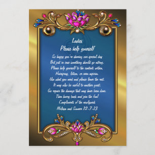 Verschönerter Goldfarbener Blumenrahmen Hochzeitsk Einladung