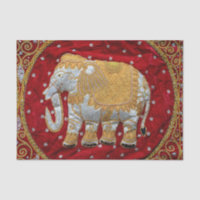 Verschönertes indischer Elefant-Rot und Gold