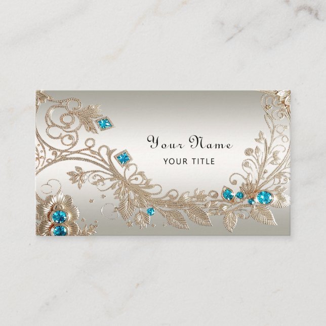 Verschönerung der Gold Blue Stones Business Card Visitenkarte (Vorderseite)