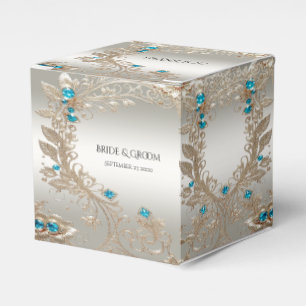 Verschönerung der Gold Blue Stones Gefälligkeitsbo Geschenkschachtel