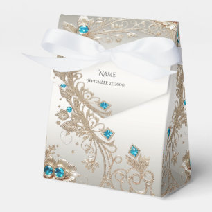 Verschönerung der Gold Blue Stones Gefälligkeitsbo Geschenkschachtel