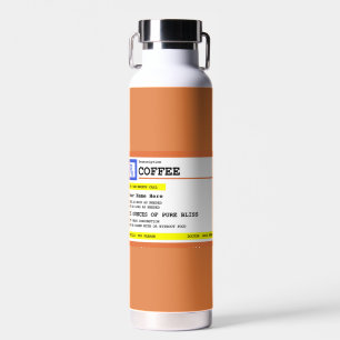 Verschreibung Coffee Label Personalisiert Trinkflasche