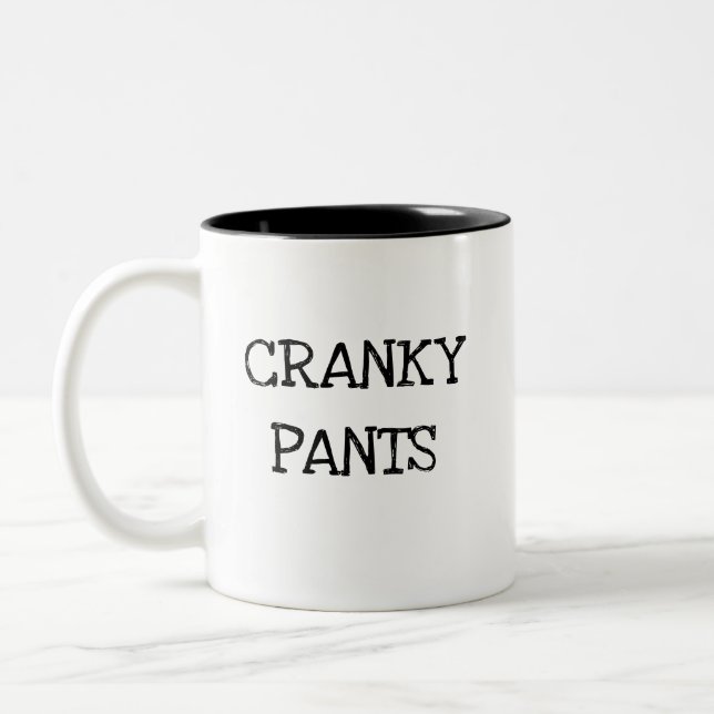 Verschrobe Hosen - ich hasse Morgen Zweifarbige Tasse (Links)