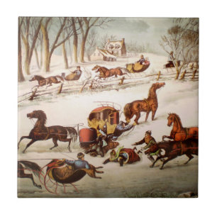 Verschütten heraus auf der Schnee-Fliese Fliese