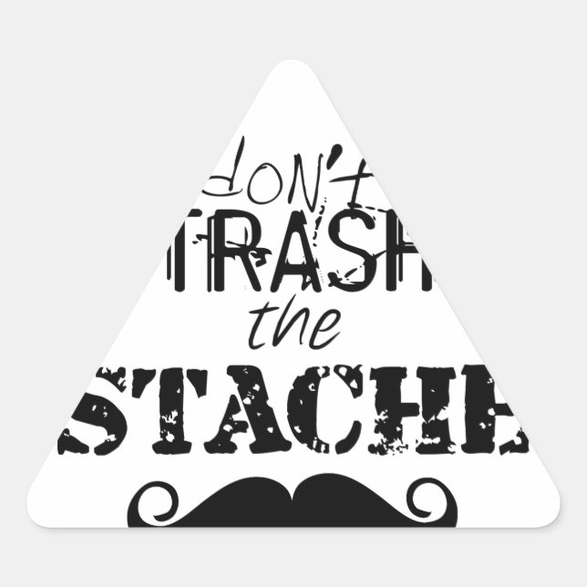 Verschwende nicht den Hipster Stache Mustache Retr Dreieckiger Aufkleber (Vorderseite)