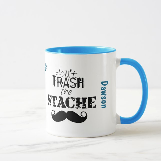 Verschwende nicht den Hipster Stache Mustache Retr Tasse (Rechts)