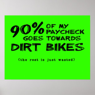 Verschwendetes Geld Dirt Bikes Motocross Poster