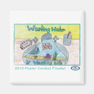 Verschwendung von Wasser verschwendet Leben Magnet