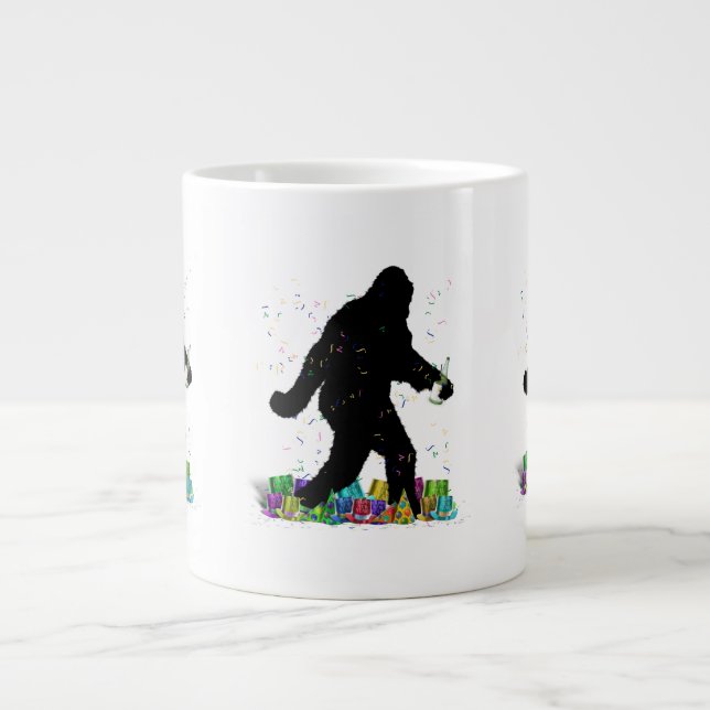 Verschwinden des Squatchins im neuen Jahr Jumbo-Tasse (Vorderseite)