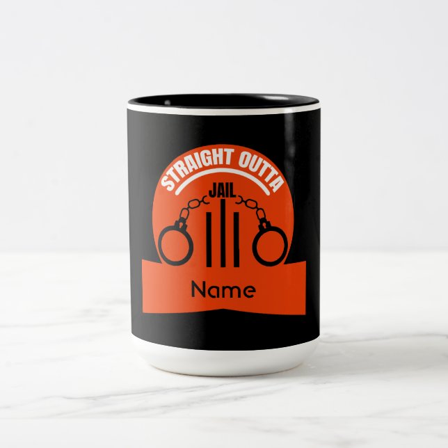 Verschwinden Sie aus dem Gefängnis Zweifarbige Tasse (Mittel)