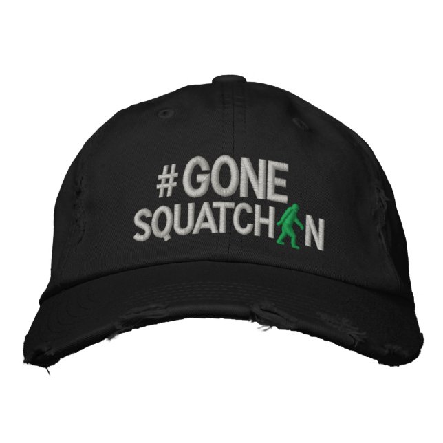 Verschwinden Squatchin und Hashtag Bestickte Baseballkappe (Vorderseite)