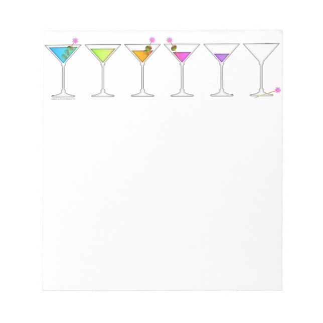 VERSCHWINDENDER MARTINI-NOTEPAD NOTIZBLOCK (Vorderseite)