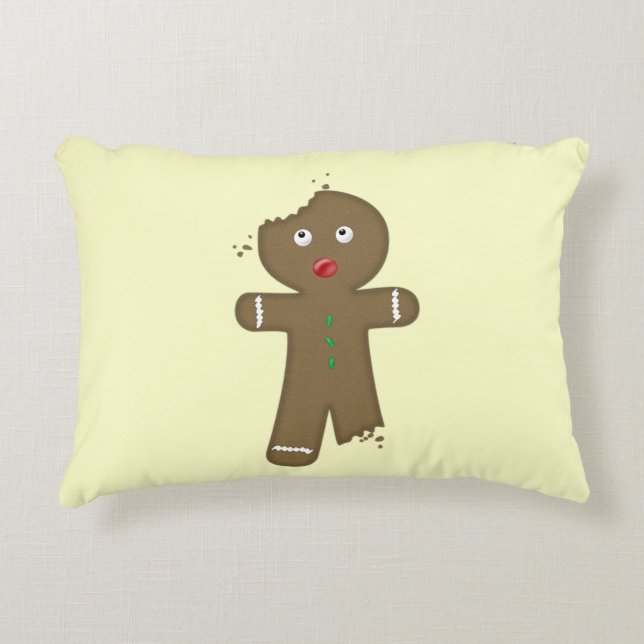 Verschwindener Lebkuchen-Mann Zierkissen (Vorderseite)
