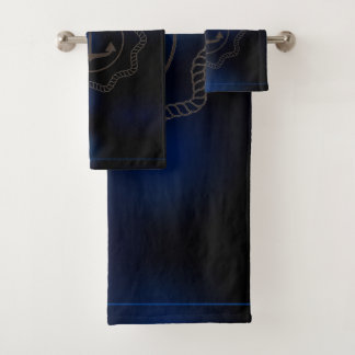 Verschwommener blauer und schwarzer Hintergrund mi Badhandtuch Set
