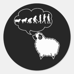 Verschwörung Theoretische menschliche Evolution W Runder Aufkleber