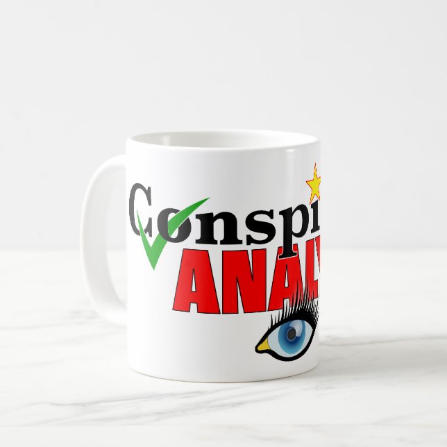 Verschwörungsanalytiker Kaffeetasse (Vorderseite Links)