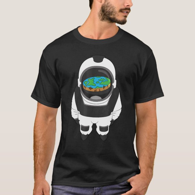 Verschwörungstheorie flacher Erde Astronautenkugel T-Shirt (Vorderseite)