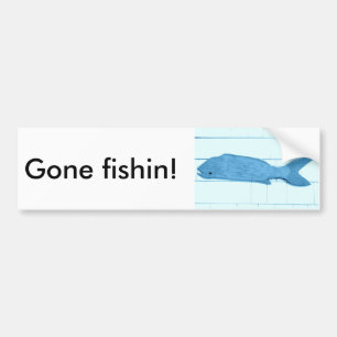 verschwundenes blaues Fischlogo Autoaufkleber