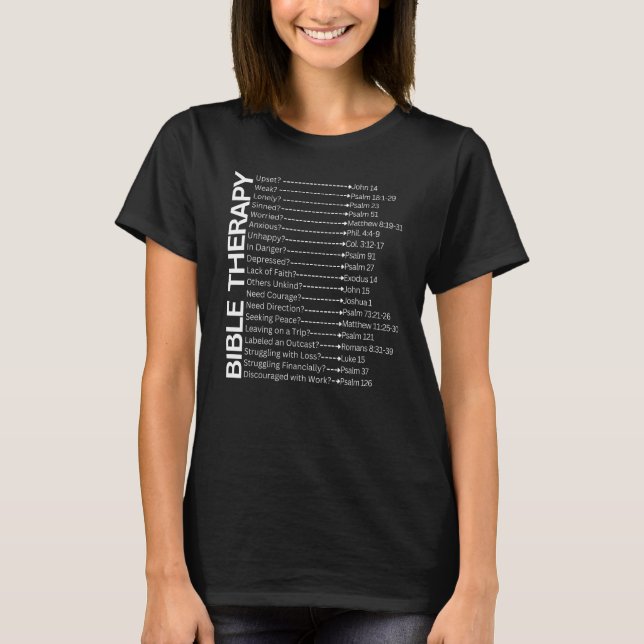 Verse für die christliche Bibelbibliothekstherapie T-Shirt (Vorderseite)