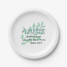 Verse John 15:7 in meiner Schrift verborgen Pappteller
