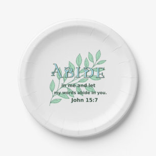 Verse John 15:7 in meiner Schrift verborgen Pappteller