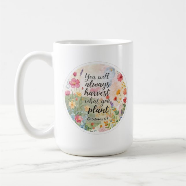 Verse reap sow harvest plant gardening faith  kaffeetasse (Links)