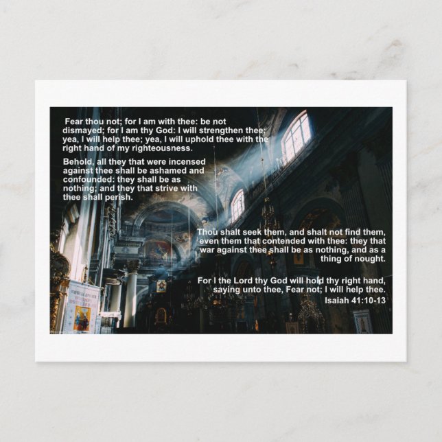 Verse von Isaiah 41 - Hilfe und Komfort Postkarte (Vorderseite)