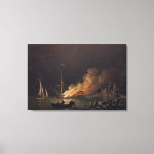 Versenden Sie auf Feuer nachts, c.1756 (Öl auf Leinwanddruck