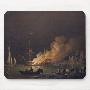 Versenden Sie auf Feuer nachts, c.1756 (Öl auf Mousepad