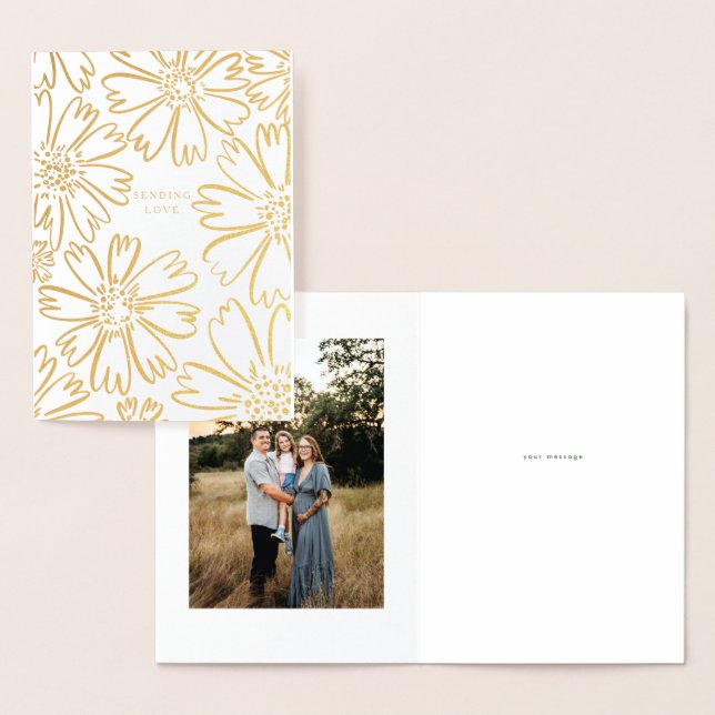 Versenden von Liebe Blumendesign mit Foto innen Folienkarte (Anzeige)