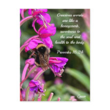 Verset Bible Bumble Bee - Carte Postale