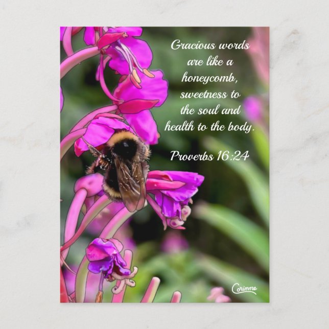 Verset Bible Bumble Bee - Carte Postale (Devant)
