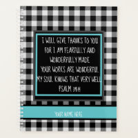 Verset Bible Personnalisé Monogramme Buffalo Plaid