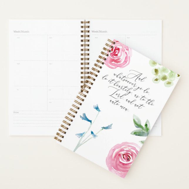 Verset Bible Planner Et tout ce que vous faites KJ (Devant avec enveloppe)