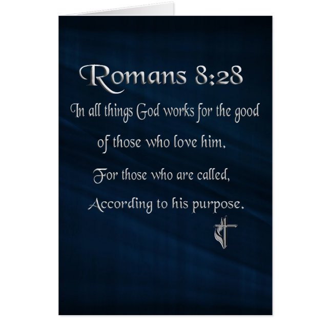 verset biblique chrétien Romains 8:28 (Devant)